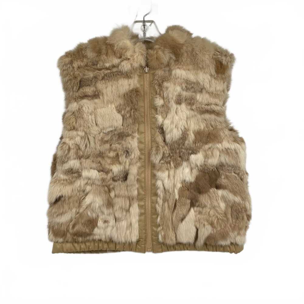 Vintage Beige Tan Rabbit Reversible Vest